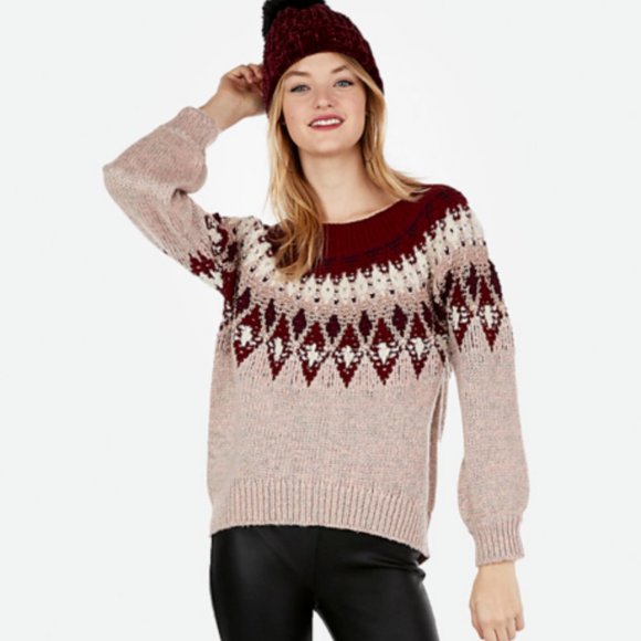NWT EXPRESS Aztec Pullover Super Soft Festive Sweater - Picture 2 of 5